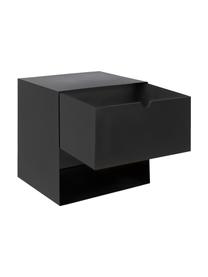 Mesita de noche de pared con cajón Joliet, Estructura: metal con pintura en polv, Negro, An 30 x Al 30 cm