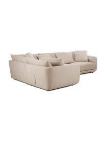 Divano angolare componibile in tessuto beige Jasmin, Rivestimento: 85% poliestere, 15% nylon, Struttura: legno massiccio di abete , Piedini: plastica, Tessuto beige, Larg. 306 x Alt. 84 cm