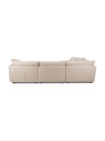 Narożna sofa modułowa Jasmin, Tapicerka: 85% poliester, 15% nylon , Nogi: tworzywo sztuczne, Beżowa tkanina, S 306 x W 84 cm