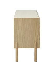 Eichenholz-Sideboard Jolie mit Wiener Geflecht, Korpus: Mitteldichte Holzfaserpla, Beine: Eichenholz, massiv, Eichenholz, Beige, B 160 x H 75 cm