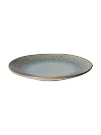 Ručne vyrobený plytký tanier v retro štýle 70's, 2 ks, Kamenina, Modrá, sivá, Ø 29 cm