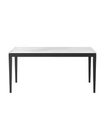 Mesa de comedor en look mármol Jackson, tamaños diferentes, Tablero: piedra cerámica con aspec, Madera de roble pintado en negro, An 140 x F 90 cm