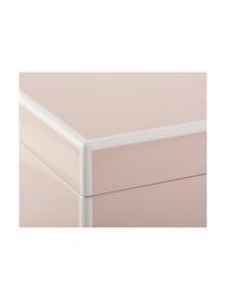 Sieradendoos Juliana met spiegel, Doos: gecoat MDF, Onderzijde: fluweel om het meubilair , Roze met witte rand, 31 x 23 cm