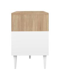 Mueble TV Horizon, Patas: madera de haya maciza pin, Roble, blanco, An 180 x Al 61 cm