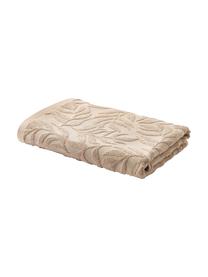 Serviette de toilette en coton Leaf, Beige, larg. 70 x long. 140 cm