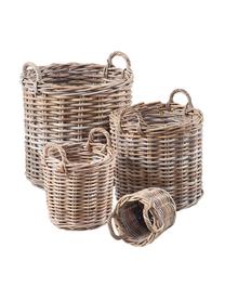 Set de cestas Caor, 4 pzas., Ratán Kubu, Marrón, Set de diferentes tamaños