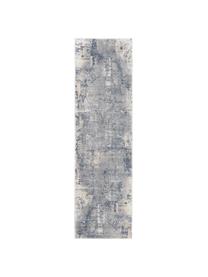 Tapis de couloir gris bleu Rustic Textures, Gris-bleu, blanc ivoire