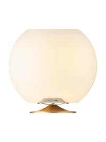 Dimmbare LED-Tischlampe Sphere mit Bluetooth-Lautsprecher, Lampenschirm: Polyethylen, Weiß, Goldfarben, Ø 38 x H 36 cm