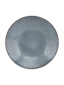 Handgemachte Suppenteller Nordic Sea, 4 Stück, Steingut, Graublau, Ø 22 x H 5 cm