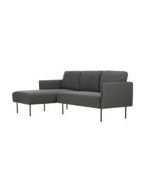 Sofa narożna z metalowymi nogami Ramira, Tapicerka: poliester Dzięki tkaninie, Nogi: metal malowany proszkowo, Antracytowy, S 192 x G 139 cm