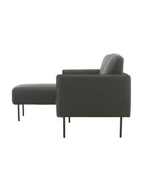 Ecksofa Ramira in Anthrazit mit Metall-Füssen, Bezug: Polyester 20.000 Scheuert, Gestell: Massives Kiefernholz, Spe, Webstoff Anthrazit, B 192 x T 139 cm