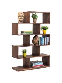 Libreria in legno di acacia Authentico Zick Zack, Legno di acacia massiccio, Legno di acacia laccato, Larg. 100 x Alt. 150 cm