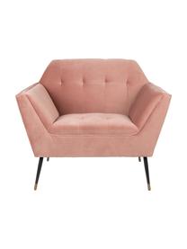 Fauteuil en velours vieux rose Kate, Velours vieux rose