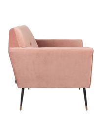 Sillón de terciopelo Kate, Tapizado: poliéster (terciopelo), Patas: metal con pintura en polv, Terciopelo rosa palo, An 95 x F 79 cm