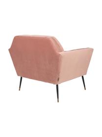 Sillón de terciopelo Kate, Tapizado: poliéster (terciopelo), Patas: metal con pintura en polv, Terciopelo rosa palo, An 95 x F 79 cm