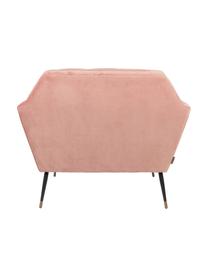 Poltrona in velluto rosa cipria Kate, Rivestimento: poliestere (velluto), Piedini: metallo verniciato a polv, Struttura: legno di pino Il rivestim, Velluto rosa cipria, Larg. 95 x Prof. 79 cm