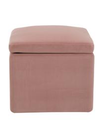 Samt-Hocker Winou mit Stauraum, Bezug: Samt (Polyester) Der hoch, Korpus: Sperrholz, Metall, Samt Rosa, B 50 x H 48 cm