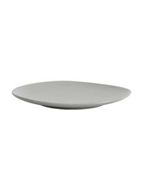 Platos llanos de gres en forma orgánica Refine, 4 uds., Gres, Gris, Ø 28 cm