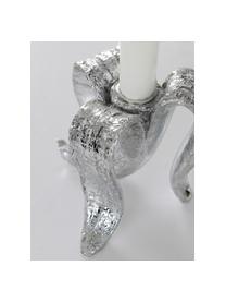 Świecznik Banaan, Tworzywo sztuczne, Odcienie srebrnego, Ø 12 x W 11 cm