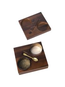 Boîtes à épices en bois d'acacia Wood, 7 élém, Bois foncé, Lot de tailles variées