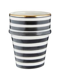 Tazza fatta a mano stile marocchino con bordo oro Assiette, Ceramica, Nero, crema, oro, Ø 8 x Alt. 11 cm, 300 ml