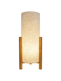 Velká stolní lampa Matilda, Krémově bílá, světlé dřevo, Ø 22 cm, V 52 cm