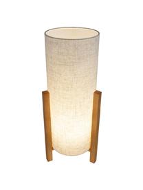 Lampada da tavolo grande Matilda, Struttura: legno, Paralume: tessuto, Bianco crema, legno chiaro, Ø 22 x Alt. 52 cm