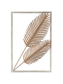 Komplet dekoracji ściennych z metalu Tropics, 2 elem., Metal powlekany, Odcienie złotego, biały, S 30 x W 45 cm