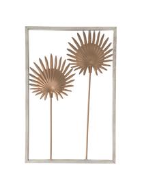 Set de decoración de pared Tropics, 2 pzas., Metal recubierto, Dorado, blanco, An 30 x Al 45 cm