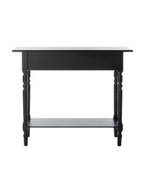 Sidetable Zoe met 2 lades, Gelakt grenenhout, Zwart, B 93 x D 33 cm