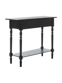 Consolle con 2 cassetti Zoe, Legno di pino verniciato, Nero, Larg. 93 x Prof. 33 cm