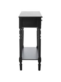 Sidetable Zoe met 2 lades, Gelakt grenenhout, Zwart, B 93 x D 33 cm