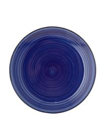 Ručne maľovaný plytký tanier Baita, 6 ks, Modrá