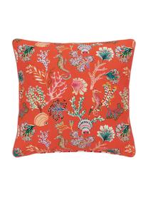 Housse de coussin 45x45 réversible en coton bio Marina, 100 % coton bio, certifié GOTS, Orange, larg. 45 x long. 45 cm