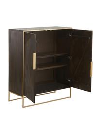 Highboard Harry aus massivem Mangoholz, Korpus: Massives Mangoholz, lacki, Mangoholz, Goldfarben, B 100 x H 120 cm
