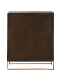Highboard Harry aus massivem Mangoholz, Korpus: Massives Mangoholz, lacki, Mangoholz, Goldfarben, B 100 x H 120 cm