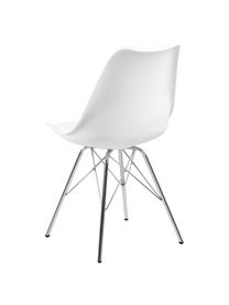 Chaises en plastique Eris, 2 pièces, Blanc, chrome