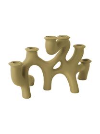 Candelabro beige dalla forma organica Swirl, Poliresina, Beige, Larg. 35 x Alt. 20 cm