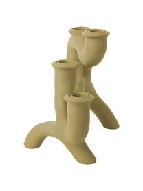 Candelabro beige dalla forma organica Swirl, Poliresina, Beige, Larg. 35 x Alt. 20 cm