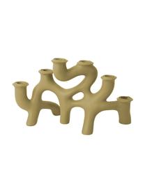 Candelabro beige dalla forma organica Swirl, Poliresina, Beige, Larg. 35 x Alt. 20 cm