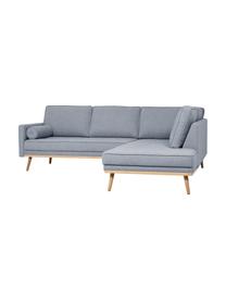 Ecksofa Saint (3-Sitzer) in Blaugrau mit Eichenholz-Füßen, Bezug: Polyester Der hochwertige, Gestell: Massives Kiefernholz, Spa, Webstoff Blaugrau, B 243 x T 220 cm