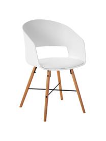 Sillas con reposabrazos Luna, 2 uds., Patas: madera de haya pintada, Blanco, An 52 x Al 81 cm