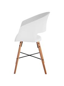 Sillas con reposabrazos Luna, 2 uds., Patas: madera de haya pintada, Blanco, An 52 x Al 81 cm