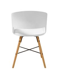 Sillas con reposabrazos Luna, 2 uds., Patas: madera de haya pintada, Blanco, An 52 x Al 81 cm