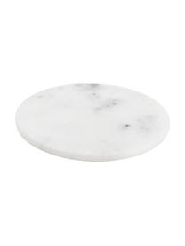 Marmeren onderzetters Aster, in wit, 4 stuks, Marmer, Gemarmerd wit, Ø 10 x H 1 cm