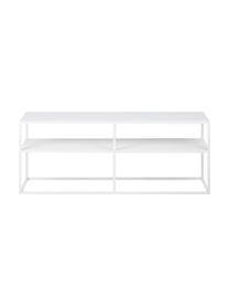 Metalen tv-meubel Neptun met plank, Gepoedercoat metaal, Wit, B 120 x H 46 cm