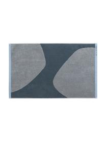 Badmat Rock met abstract patroon van biokatoen, 100% biokatoen, Blauw, grijs, B 50 x L 80 cm