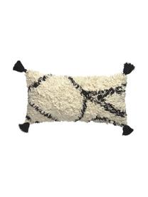 Poszewka na poduszkę z chwostami Safro, 100% bawełna, Czarny, odcienie kremowego, S 30 x D 60 cm