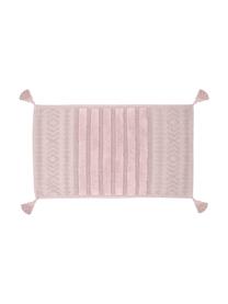 Tappeto bagno rosa con nappe Bernadotte, Rosa cipria, Larg. 50 x Lung. 80 cm