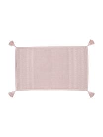 Tappeto bagno rosa con nappe Bernadotte, Rosa cipria, Larg. 50 x Lung. 80 cm